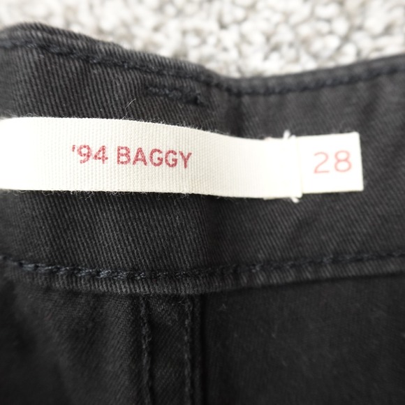 NEW Levis Pants Womens 28 Black Baggy Cargo High Rise Wide Leg Rave Grunge Army - Picture 7 of 15